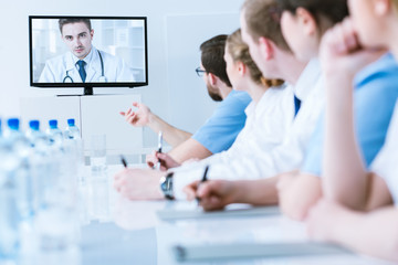 Obraz premium Video consultation with medic