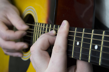 a man with a guitar
