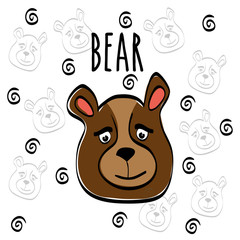 Bear cartoon design, vector illustration
