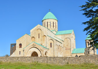 Fototapeta na wymiar Bagrati Cathedral (the Cathedral of the Dormition, or the Kutaisi Cathedral), Kutaisi, Georgia - famous landmark of Imereti region