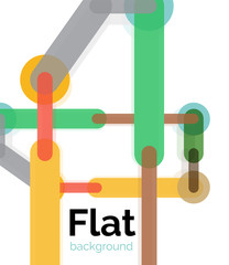 Colorful connected lines on white - abstract background