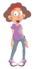  Illustration of Cute Girl