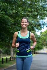 Marathon female athlete running