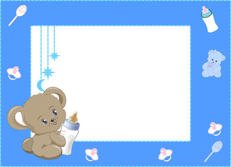 Fototapeta premium my first photo frame blue