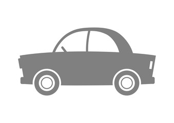 Grey car icon on white background