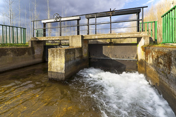 water canals to irrigate fields  in rural countryside