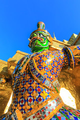 Naklejka premium Monster statue inside public royal temple