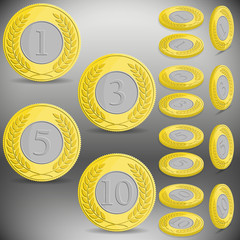 Set of coins.Vector illustration.