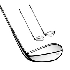 Golf sticks isolated on the white as vector design elements.