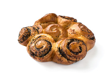 Sweet bun with poppy seeds