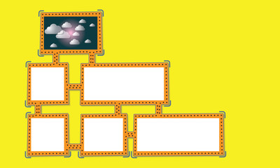 Abstract frame for your text and clouds