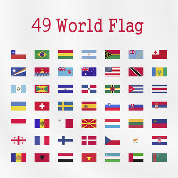 World  Flag on a white background