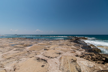 Ocean coastline with small waves