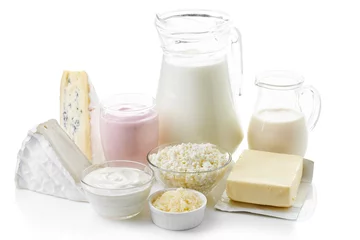 Crédence de cuisine en verre imprimé Produits laitiers Divers produits laitiers frais