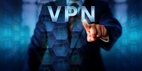 White Collar Attacker Pressing VPN
