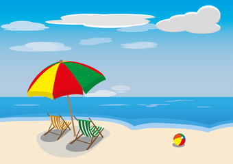Fototapeta na wymiar beach summer vector illustration