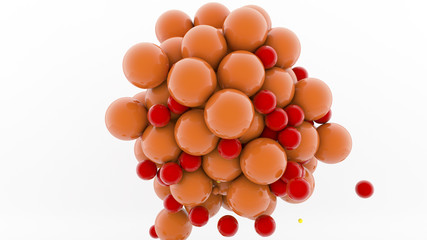 Colorful spheres and white background