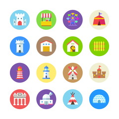 Fototapeta premium Buildings icons