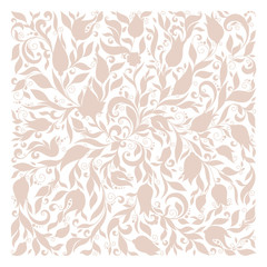 Vector illustration of square made with floral elements.