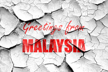 Grunge cracked Greetings from malaysia