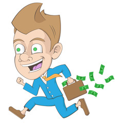 Businessman Running Cartoon