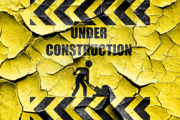 Grunge cracked Under construction sign