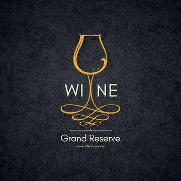 Logotype for wine shop, winery, wine list, restaurant