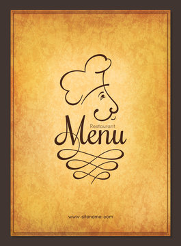 Retro restaurant menu design with funny chef