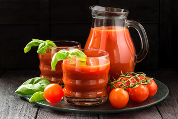 Tomato juice with basil