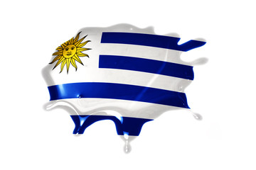 blot with national flag of uruguay