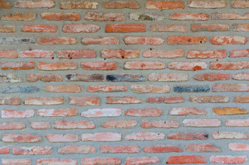Background of red, orange brick wall texture. vintage concept