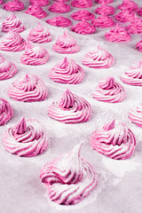 The process of making homemade pink marshmallow