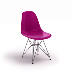 Purple chair isolated on white background