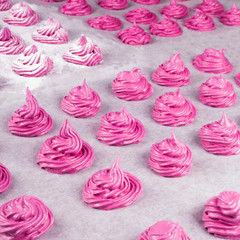 The process of making homemade pink marshmallow
