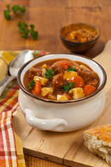 Beef Stew with Potatoes and Carrots. Selective focus.