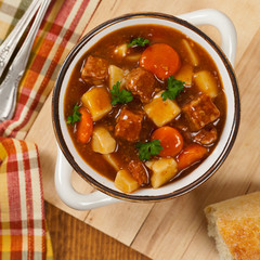 Beef Stew with Potatoes and Carrots. Selective focus.