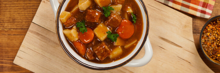 Beef Stew with Potatoes and Carrots. Selective focus.