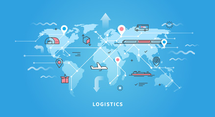 Web banner of logistics