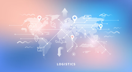 Web banner of logistics