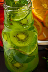 Kiwifruit Refreshing Summer Drinks. Selective focus.