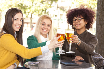 group of friends toasting