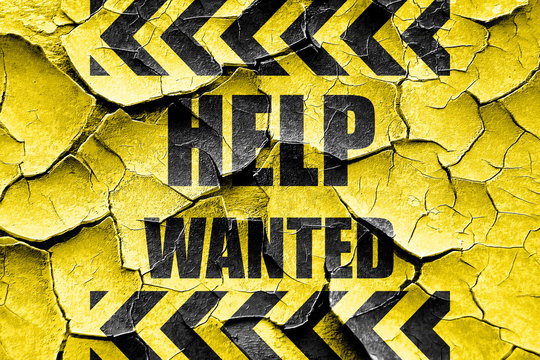 Grunge cracked Help wanted sign