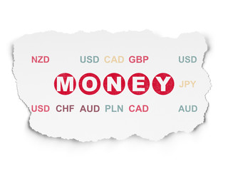 Money concept: Money on Torn Paper background