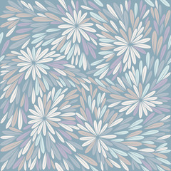 Decorative seamless pattern with colorful flowers and leaves for