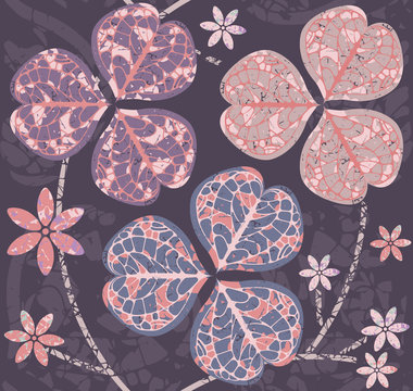 Pattern with clover leaves