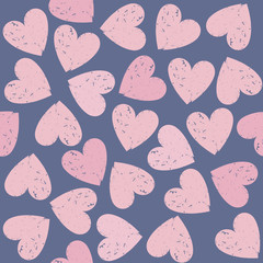 Pink hearts seamless pattern on Valentines day