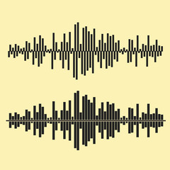 Vector sound waves set. Audio equalizer technology, pulse musical. Vector illustration of music pattern and texture