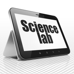 Science concept: Tablet Computer with Science Lab on display