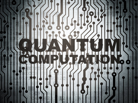 Science concept: circuit board with Quantum Computation