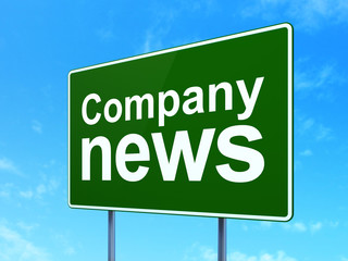 News concept: Company News on road sign background